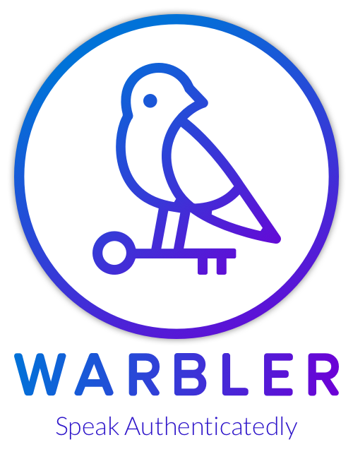 Warbler logo with tagline: Speak Authenticatedly